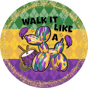 Mardi Gras Sign, DCO-13145-VINYL, Sign For Wreath, 10